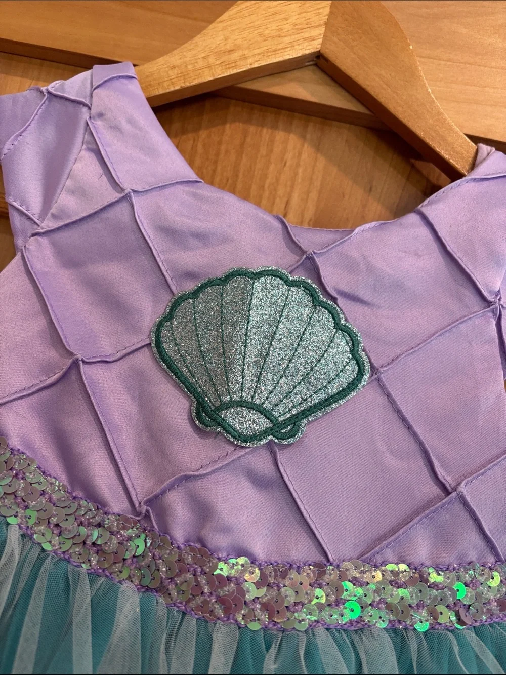 Lavender & Teal Mermaid Shell Costume Dress for Kids 3T